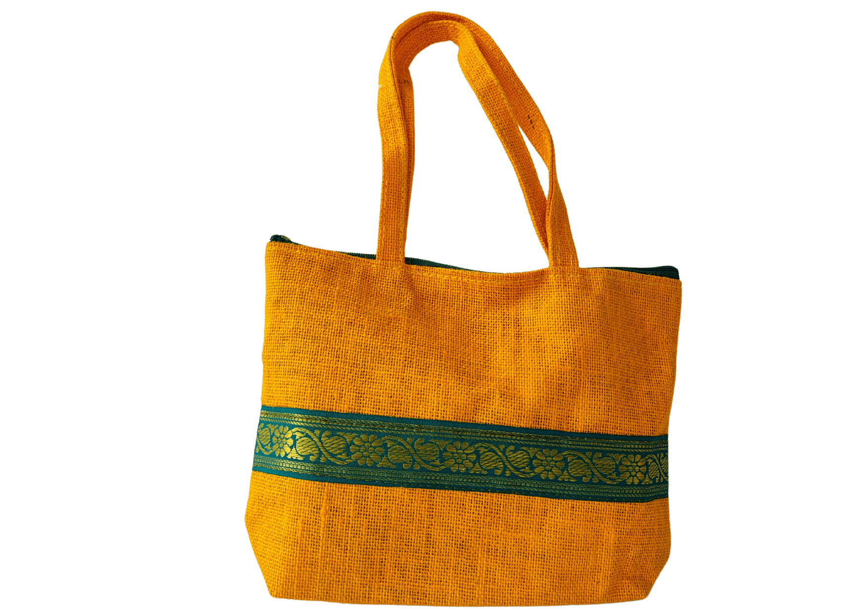 Womens Jute Fancy Handbags | Stylish Purse/Bag with Green Trim (9" X 111")