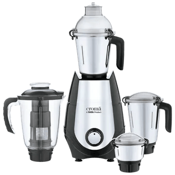 Croma 1000 Watt 4 Jars Mixer Grinder (20000 RPM, Black and Silver)