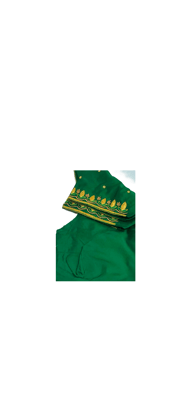 Green blouse with golden embroidery