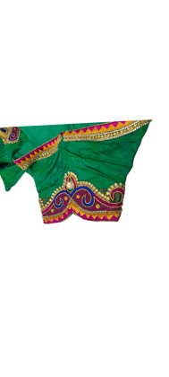 Green Silk Saree Blouse With Zari And Stone Embroidery