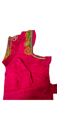 Embroidered magenta pink color blouse with gotta patti work