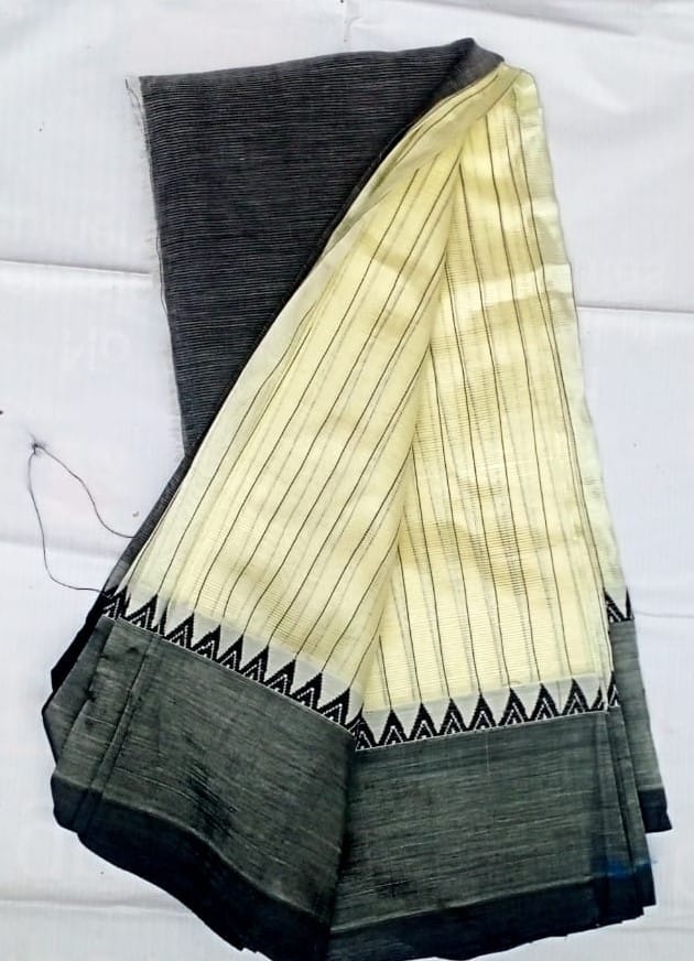  Handloom Pure Cotton Saree With Blouse Piece, Soft And Comfortable, Perfect For Casual Wear