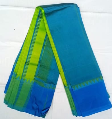 Green and Blue Magalagiri Silk Saree With Blouse