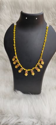 Gold Plated Traditional Indian Necklace Set with Lakshmi Coins and Beads