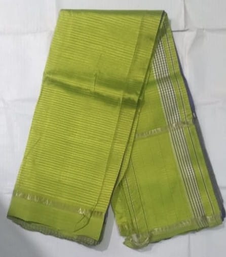 Green Pure Handloom Cotton Silk Saree With Blouse Piece