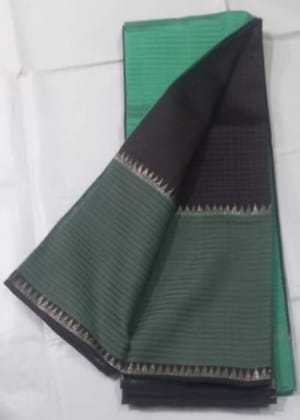  Green and Black Pure Handloom Kanchipuram Silk Saree