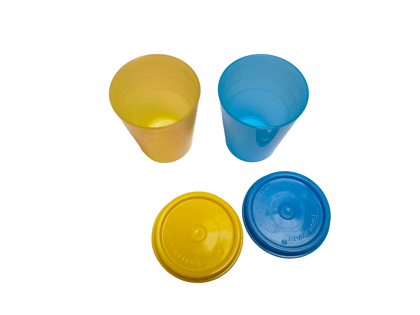 Set of 2 Plastic Tumblers with Lids