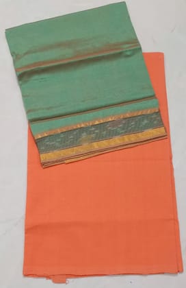 Green and Orange Cotton Dress with Dhupatta