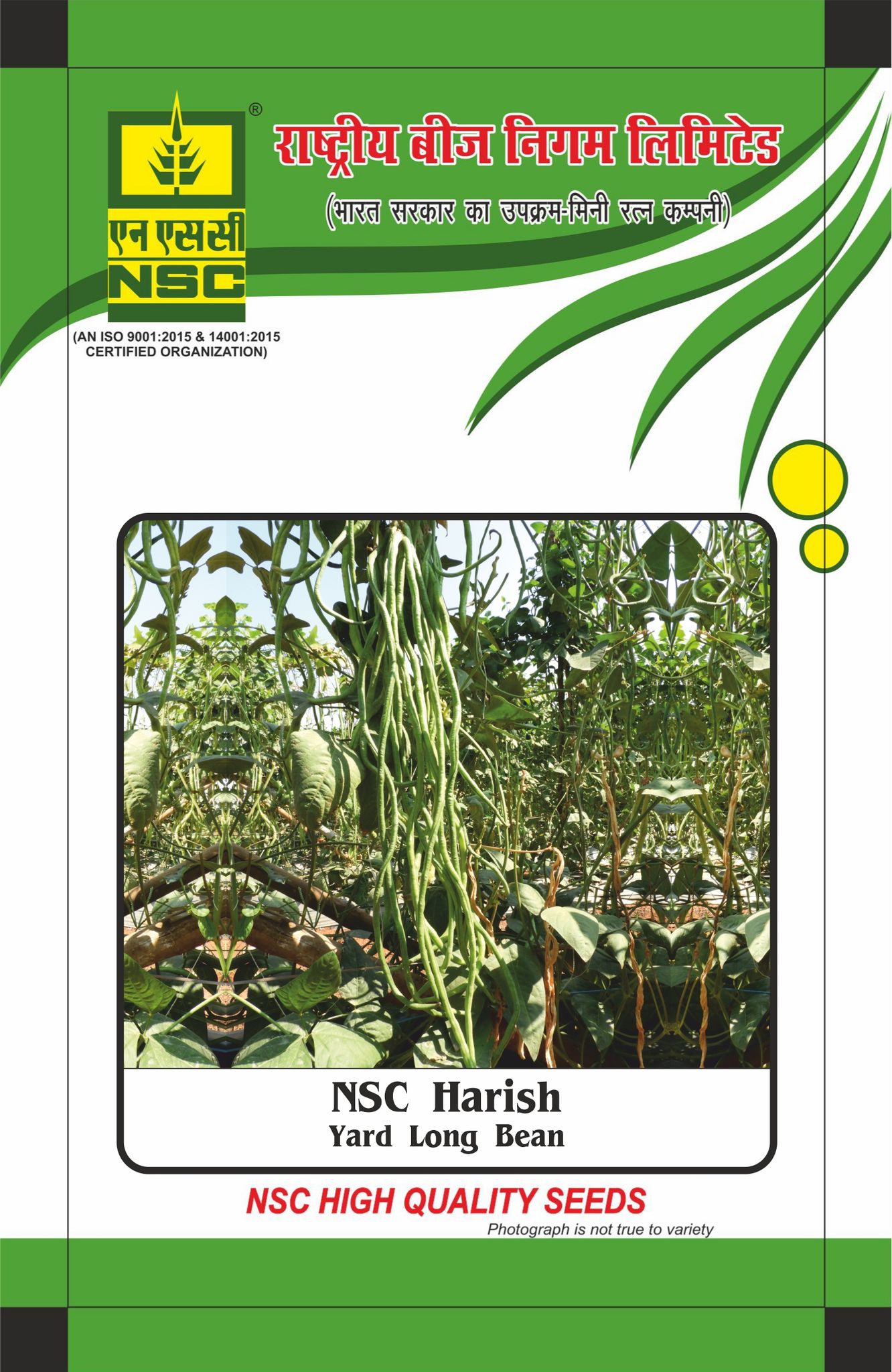 NSC Yard Long Bean (Harish), 100 gm Open-pollinated (OP) Seed Pouch