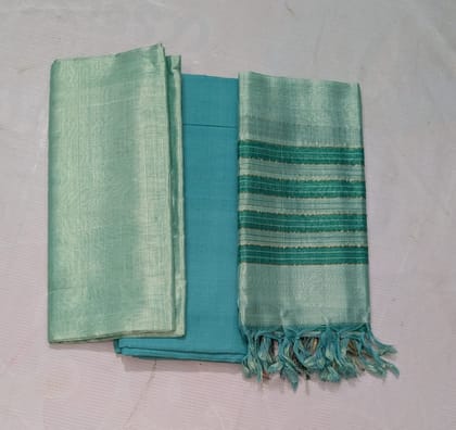  Sea Green Cotton Silk Suit with Dupatta