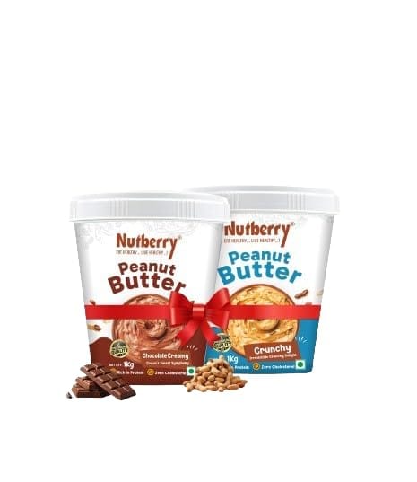 PEANUT BUTTER CHOCOLATE CREAMY 1KG + PEANUT BUTTER CRUNCHY 1KG