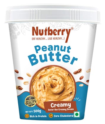 Nutberry Creamy Peanut Butter, 1kg Bucket, Smooth Texture, Premium Roasted Peanuts 100% ROASTED PEANUT