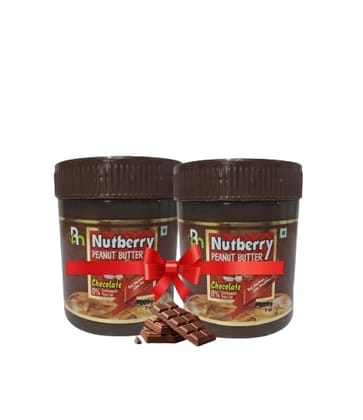 COMBO OFFER Nutberry Peanut Butter Chocolate creamy 200gm jar PACK OF 2 (regular, 200gm) | Vegan | Cholesterol Free | No Hydrogenated Oil | Zero Trans-Fat