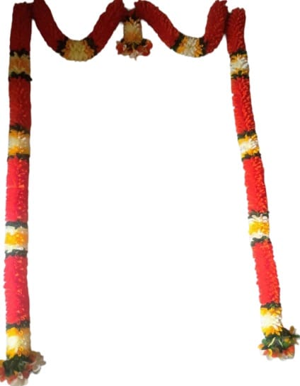  Artificial Marigold Fluffy Flower Door Hanging Toran for Home, Office, Temple, Wedding, Festival Decoration