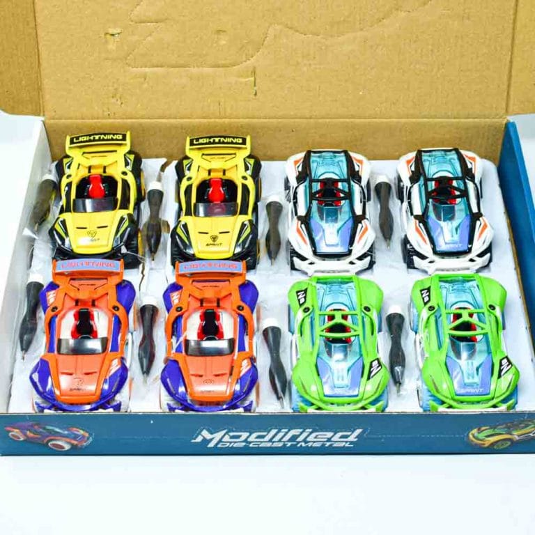  Set of 8 Diecast Metal Toy Cars with Pull Back Action