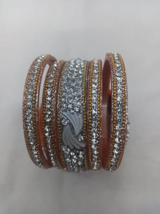  Designer Golden and Silver Bangle Set for Women and Girls