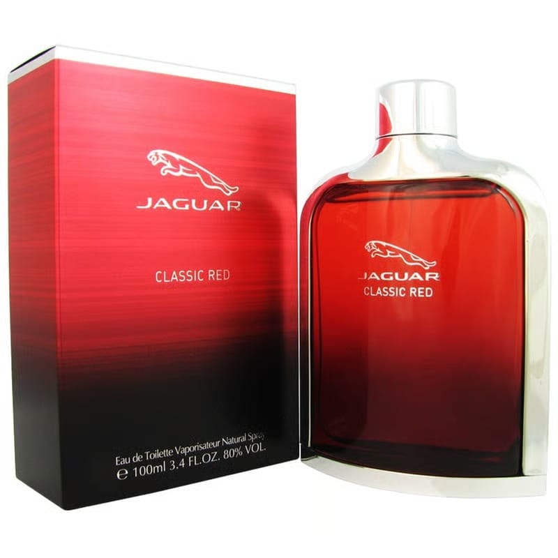 Jaguar Classic Red Eau de Toilette 3.4 fl oz/100ml Perfume Spray for Men - Woody & Spicy Fragrance