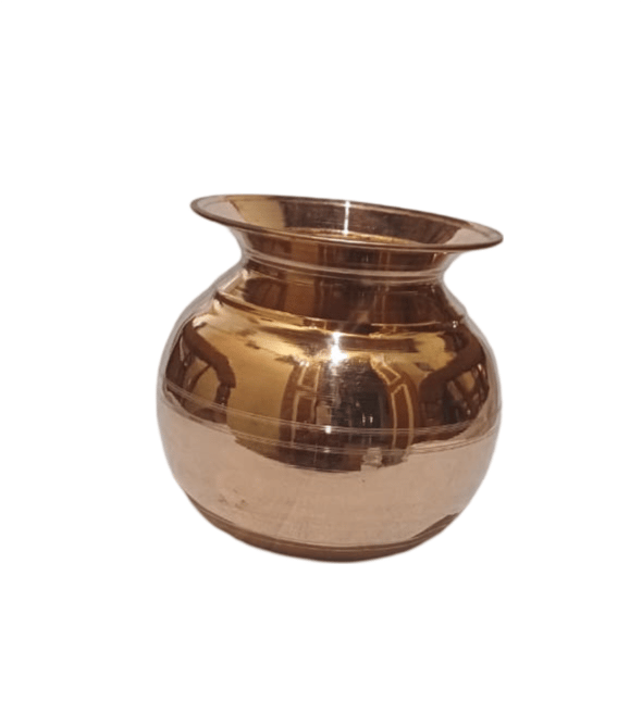 Copper Water Pot for Home and Temple Use  (7 inch)