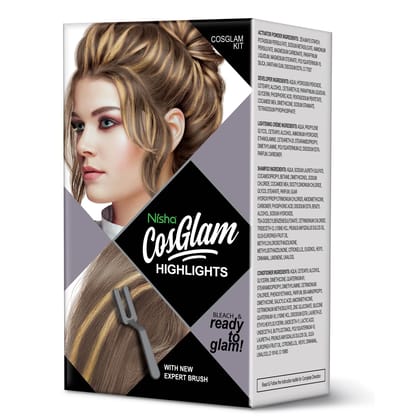 COSGLAM Hair Highlights Kit, Hair Highlights Colour for Women and Men, Bleach & Ready to Glam, DIY Kit