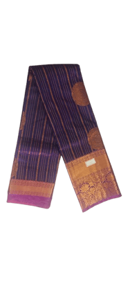  Purple Silk Saree With Golden Zari Border