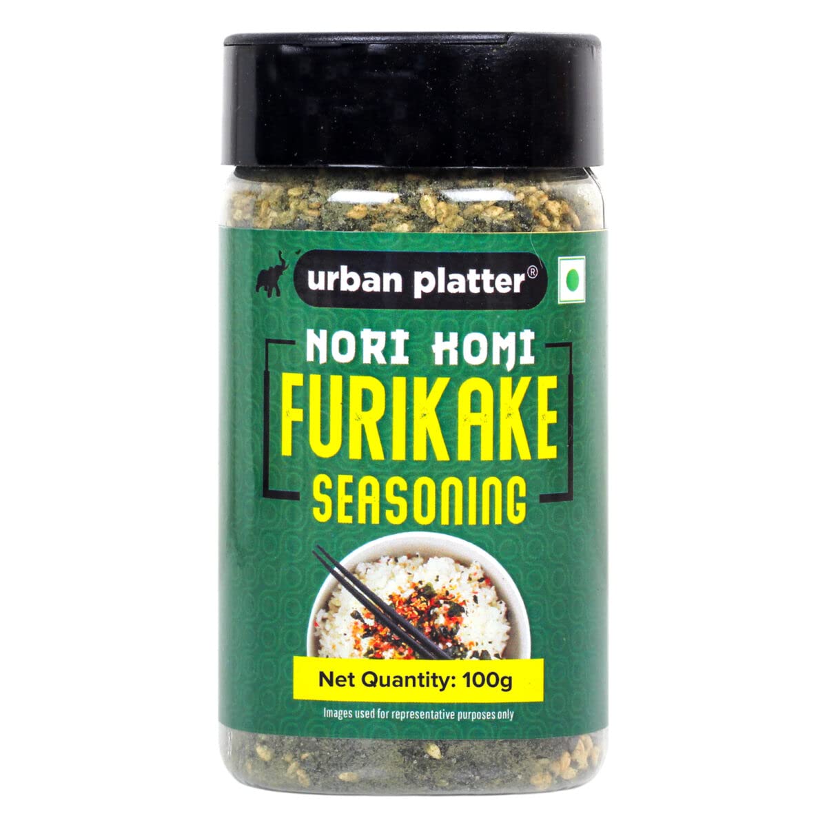 Urban Platter Nori Komi Furikake Seasoning, 100g (Japanese Style, Made with Ao Nori, Sesame Seeds, Pink Salt, Season rice balls, sprinkle on Japanese Appetizers and more)