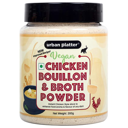 Urban Platter Chicken-less Bouillon & Broth Powder, 200g (Makes Chicken Stock, Perfect for Plant-based Cooking, Stock de Poulet)