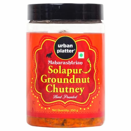 Urban Platter Solapur Groundnut Chutney, 250g [Traditional Maharashtrial Hand-pounded Dry Peanut Shengdana Chutney]