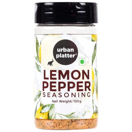 Urban Platter Lemon Pepper Seasoning Mix Shaker Jar, 100g (Sprinkle on veggies, salads and anything of the grill | Flavour Enhancer)