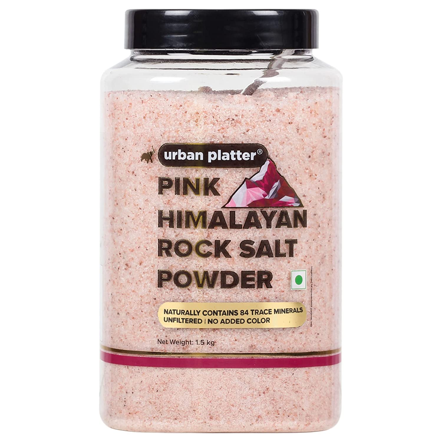 Urban Platter Pink Himalayan Rock Salt Powder,1.5kgs (Unrefined | Natural | Additive Free)