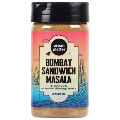 Urban Platter Bombay Sandwich Masala, 80g (Chatpata masala for Bombay Style Sandwich, Sprinkle of Bread Butter, Vegetables and Grilled Sandwich)