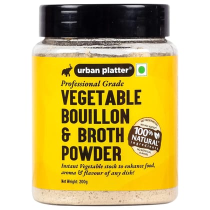 Urban Platter Vegetable Bouillon and Broth Powder, 200g [ Anytime Convenience | Prepares Quickly | Vibrant Flavours | Ideal seasoning and condiment]