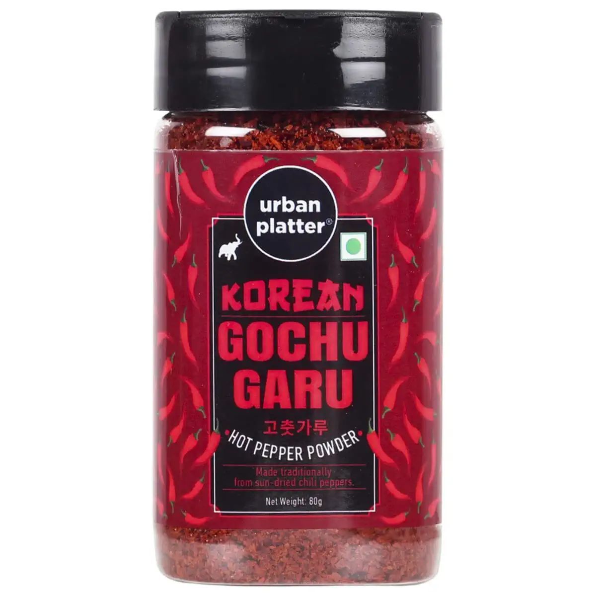 Urban Platter Korean Gochugaru Hot Pepper Powder, 80g [Coarse ground Korean Dried Chilli Peppers | Smoky &amp; Spicy| Use for Kimchi and other Korean Dishes]