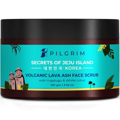 Pilgrim Face Scrub for De Tan, Exfoliation, Glowing Skin, Blackhead Removal, Dry, Oily, Combination Skin, Men and Women, Korean Beauty Secrets, 100g