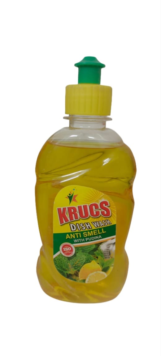 KRUCS Dishwash Liquid, Anti-Smell, With Pudina, 250ml