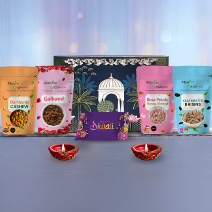 ManHar Organics 800g Diwali Dry Fruits Gift Hamper | Perfect for Corporate Gifting, Celebrations, and Special Occasions | All-Purpose Gift Box Hamper