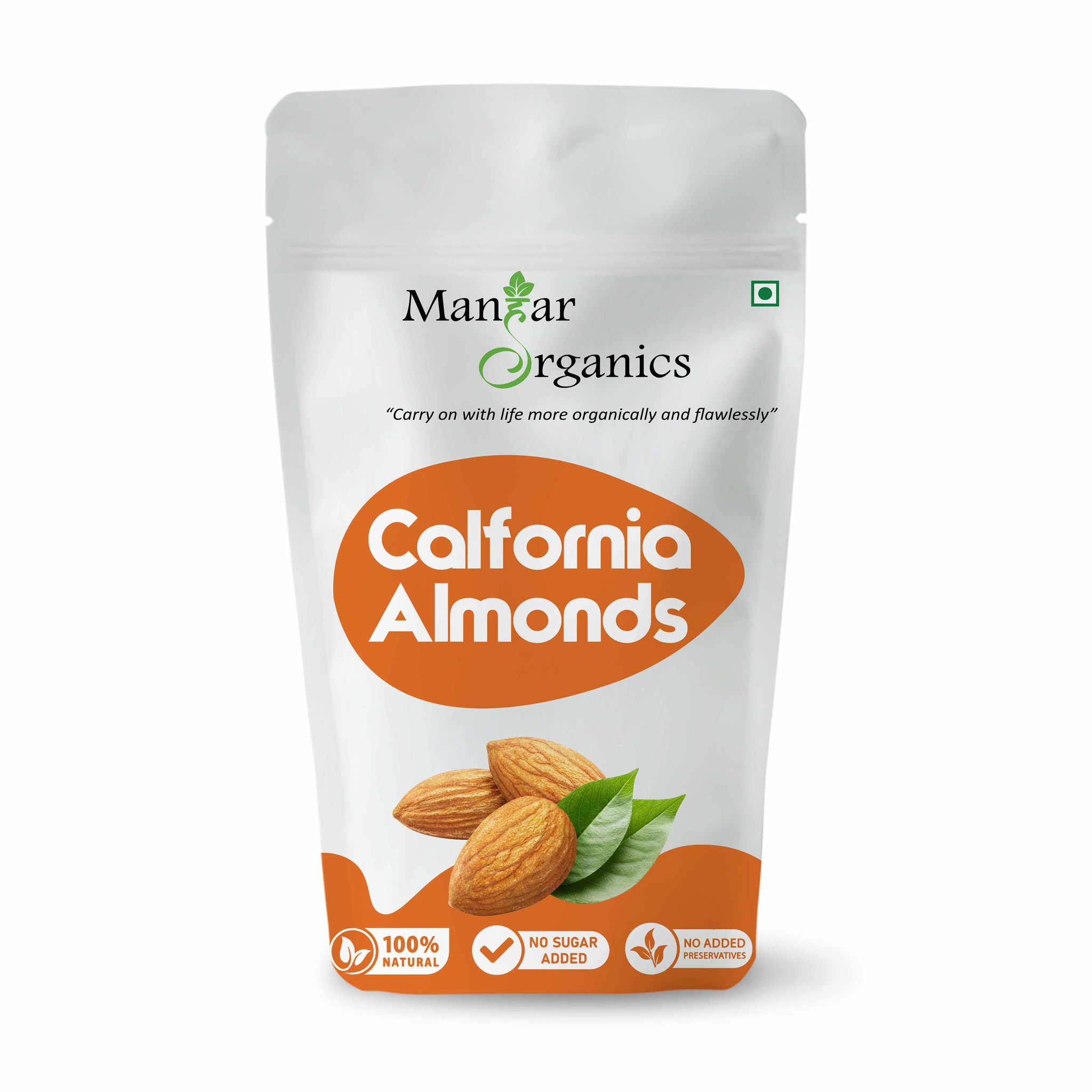 ManHar Organics California Almonds 200gm | Badam Giri | Nutritious & Delicious High in Fiber & Boost Immunity | Healthy Snacks | Dry Fruit