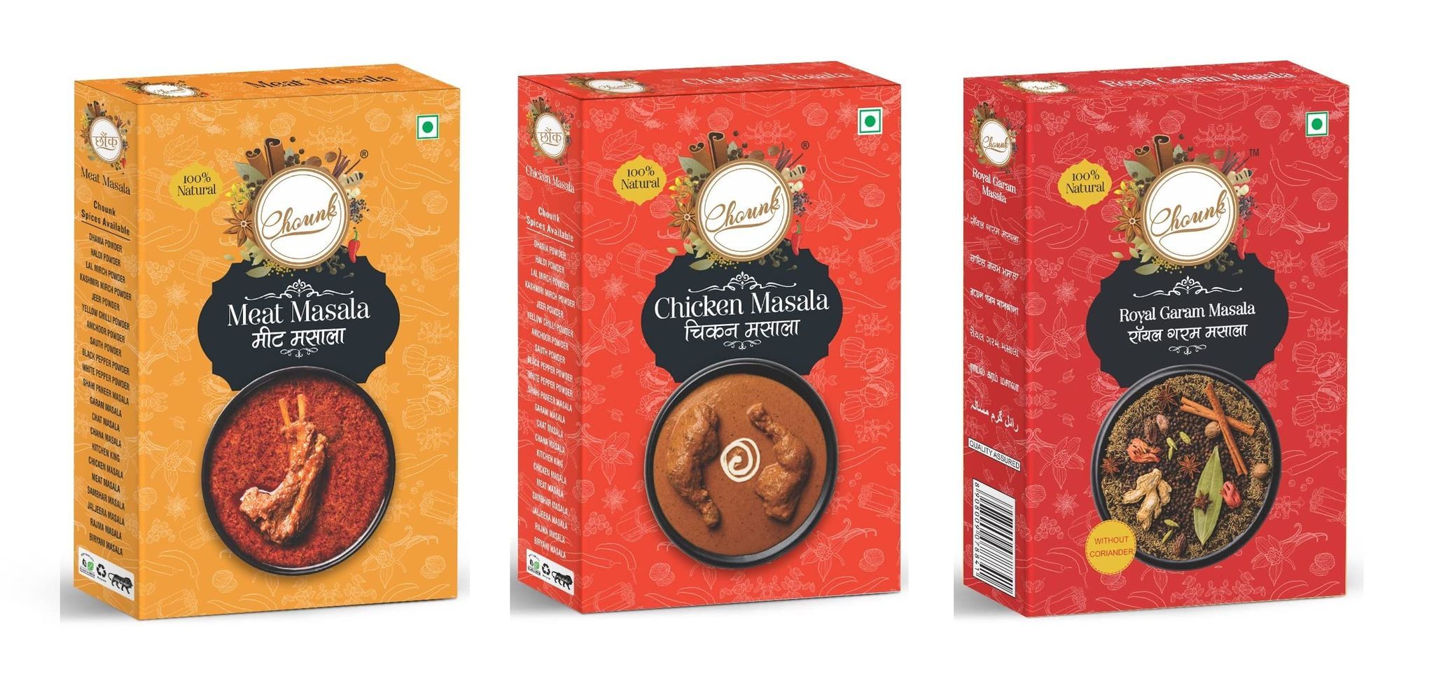 Chounk Non Veg Combo Pack | 100% Natural | No Artificial Flavour & Colour Added | Blended Spices Mix