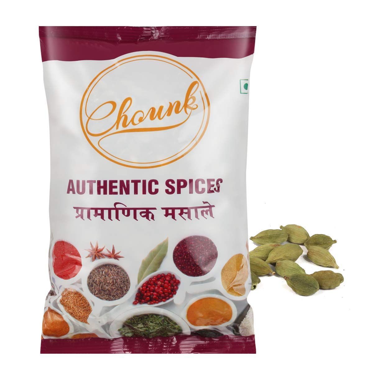 Chounk Green Cardamom, Choti Eliachi Size 7.5mm, 500g