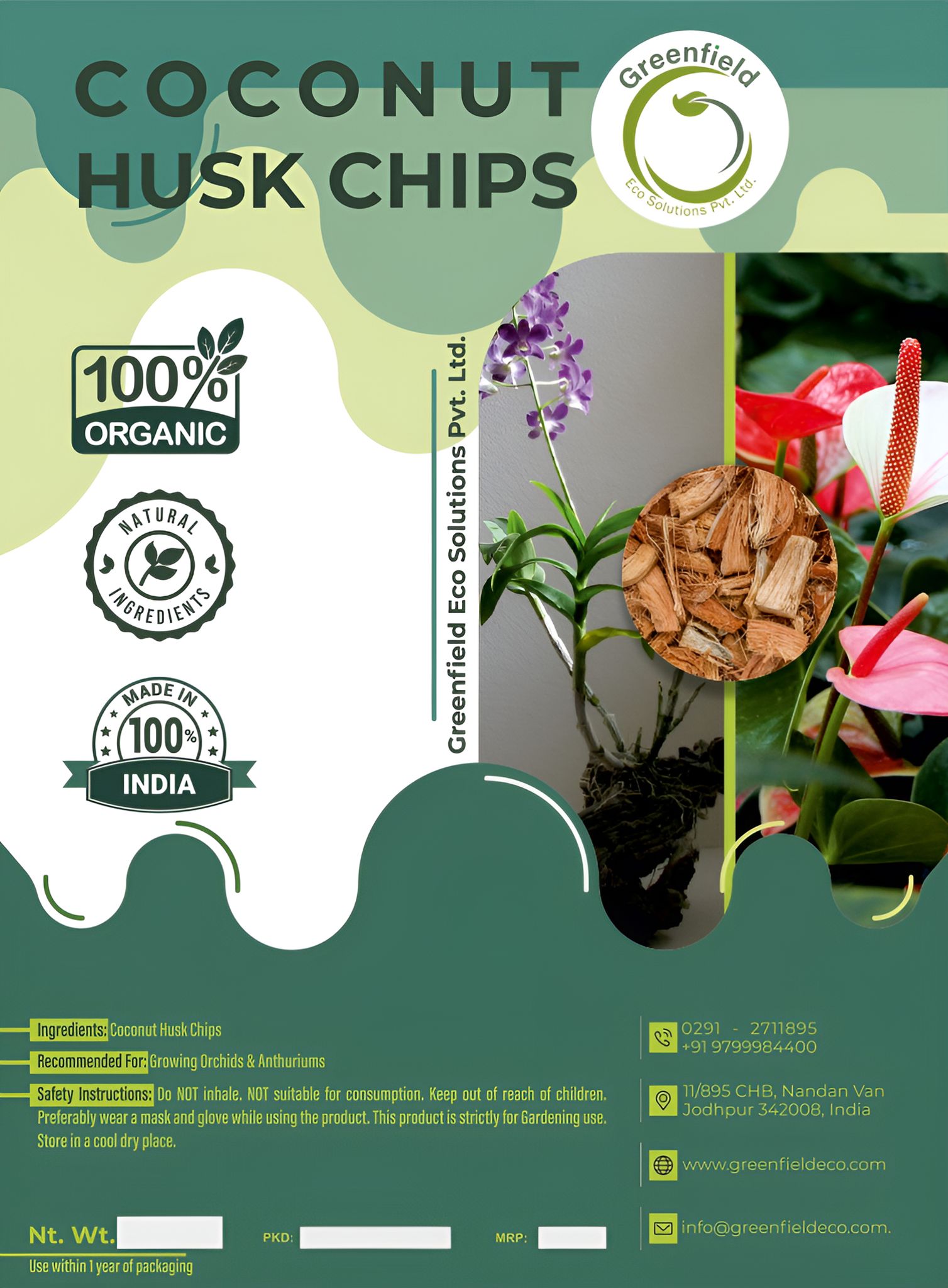 Coconut Husk Chips | 100 % Organic | Low EC | 10 kg