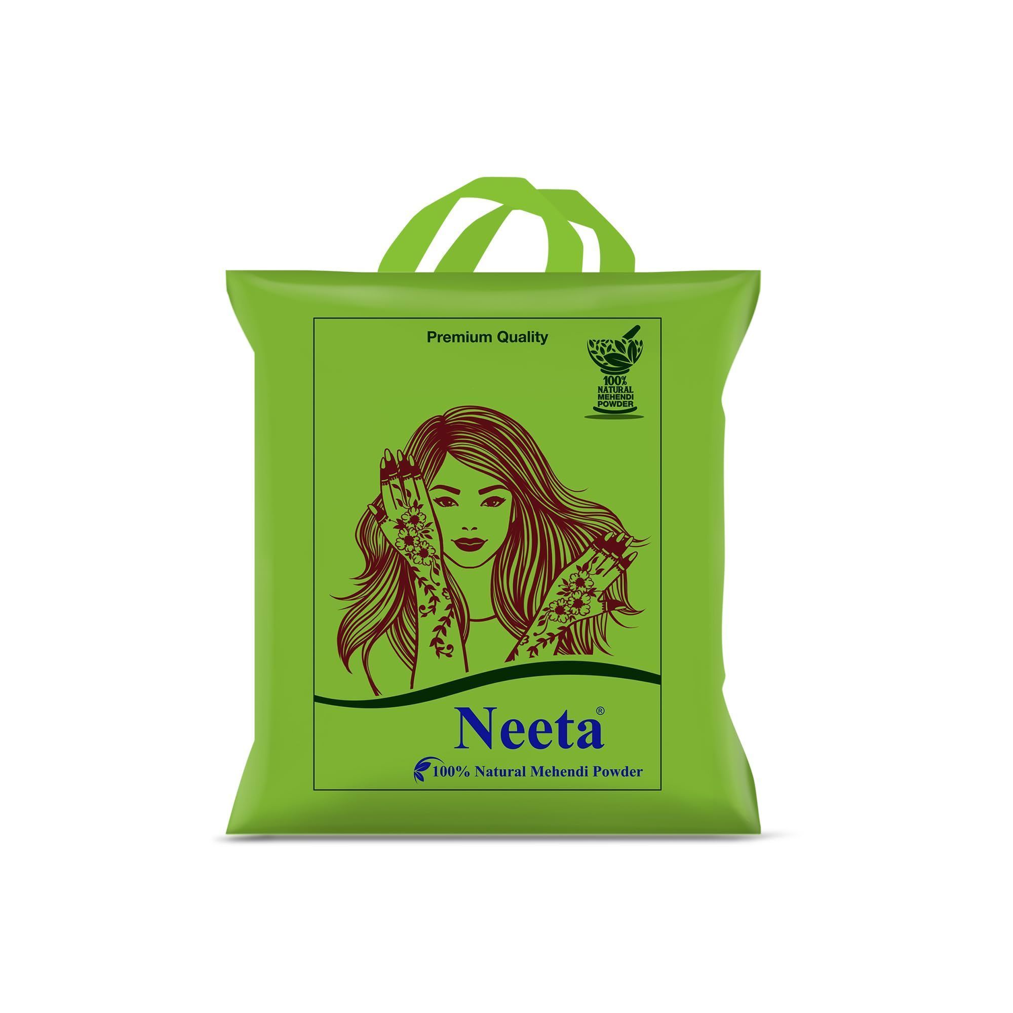 Neeta 100% Natural Mehendi Powder for Hair Colour 250g Pack of 3, Pure Rajasthani Henna Powder with GI Tag for Hair, Hands & Feet, Rich Brown Shades