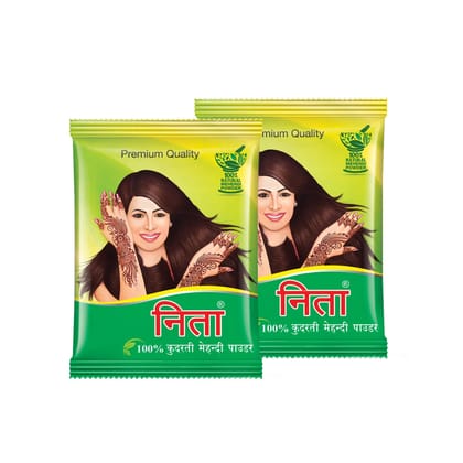 Neeta Mehendi Powder 100g Pack of 2, 100% Natural Henna Mehandi Powder for Hair, Hand & Feet