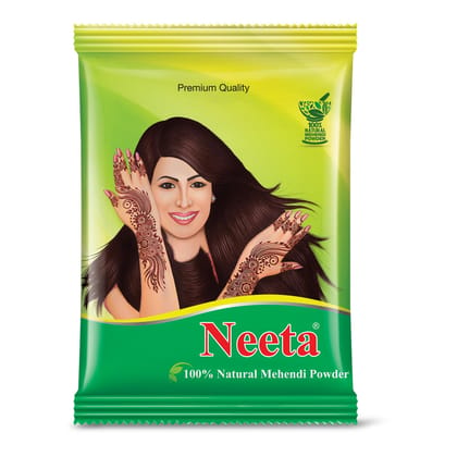 Neeta Mehendi Powder 150g Pack of 4, 100% Natural Henna Mehandi Powder for Hair, Hand & Feet