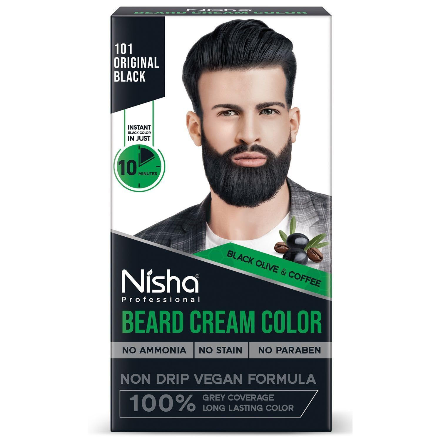 Nisha Beard Colour for Men Dark Brown 120g, Professional Beard Hair Colour, Ammonia Free Beard Cream Hair Color