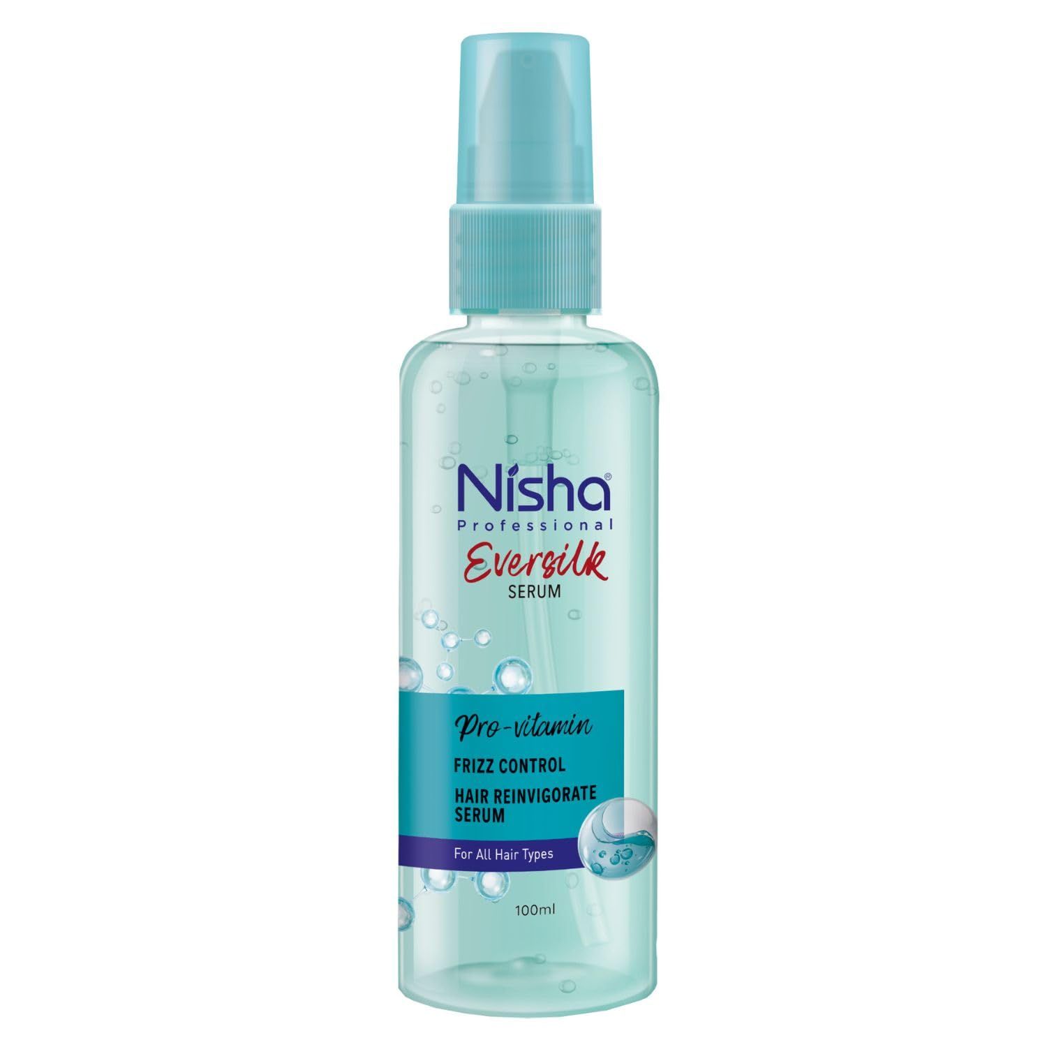 Nisha Professional Hair Reinvigorate Serum 100ml, Pro Vitamin Hair Serum for Frizzy Hair, Eversilk Hair Serum for All Hair Types