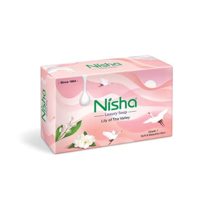 Nisha Luxury Soap Bar Lily of The Valley Soap for Soft & Beautiful Skin, Bathing Soaps for Women Men 100g Pack of 5