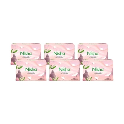 Nisha Luxury Soap Bar Lily of The Valley Soap for Soft & Beautiful Skin, Bathing Soaps for Women Men 100g Pack of 6