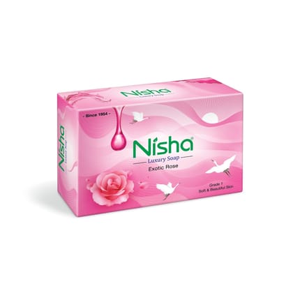 Nisha Luxury Soap Bar Exotic Rose Soap for Smooth, Soft & Glowing Skin, Bathing Soaps for Women & Men 100g Pack of 5