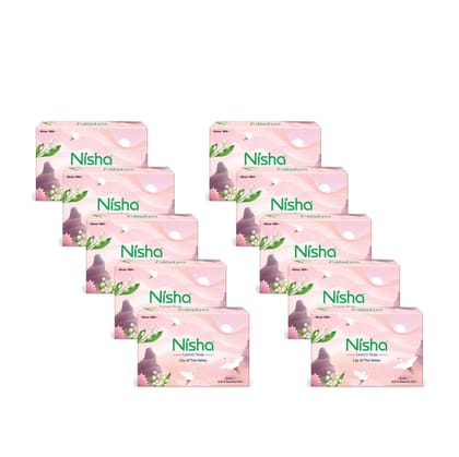 Nisha Luxury Soap Bar Lily of The Valley Soap for Soft & Beautiful Skin, Bathing Soaps for Women Men 100g Pack of 10