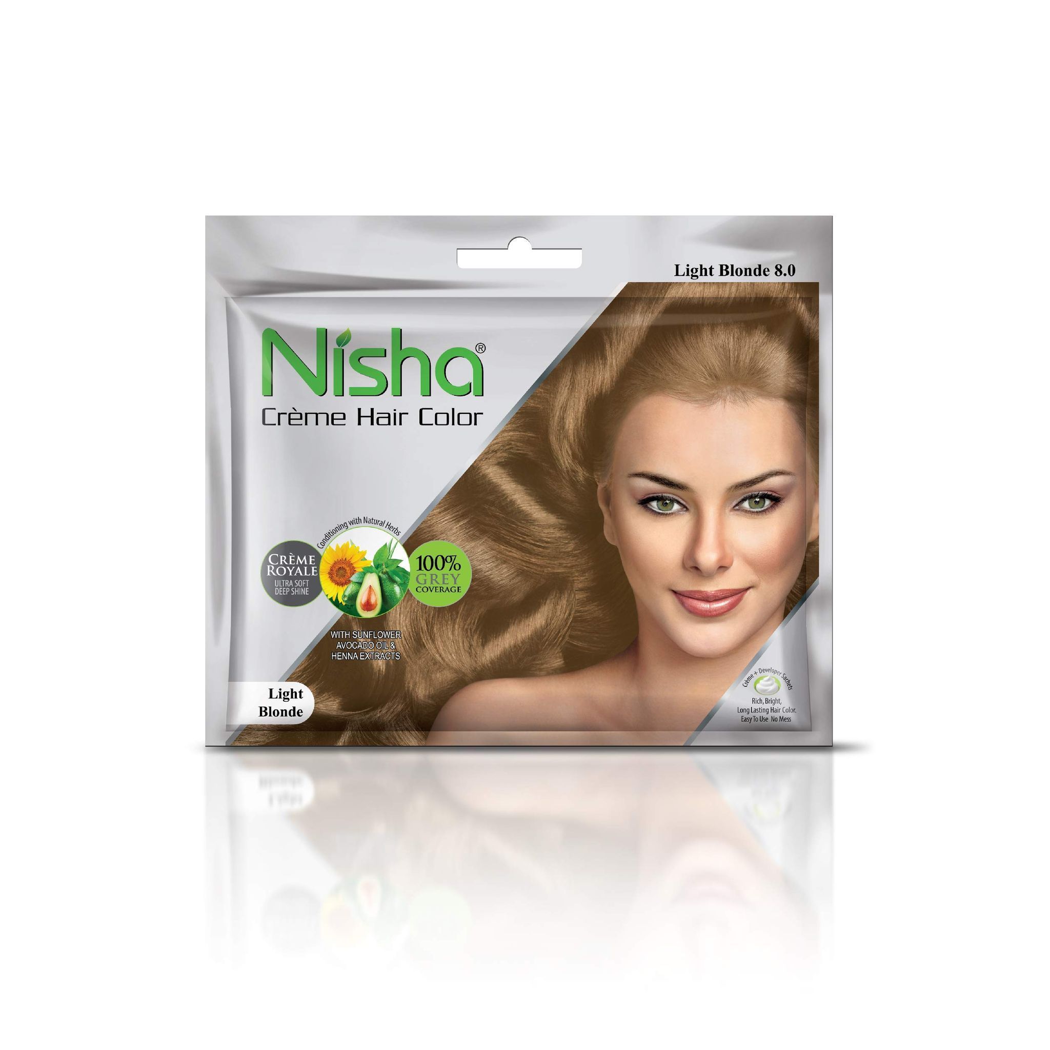 Nisha Creme Hair Color Light Blonde 40g Pack of 6, Permanent Hair Colour for Women & Men, Long Lasting Hair Color