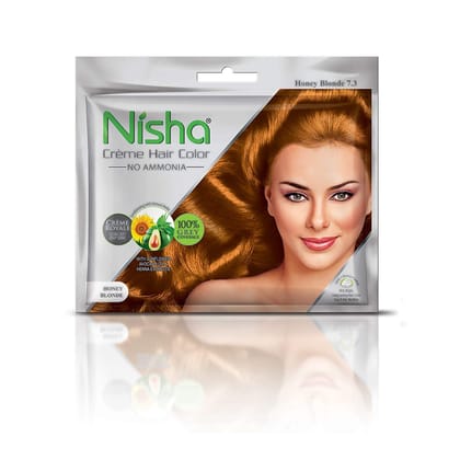 Nisha Creme Hair Color Honey Blonde 40g Pack of 6, Permanent Hair Colour for Women & Men, Long Lasting Hair Color